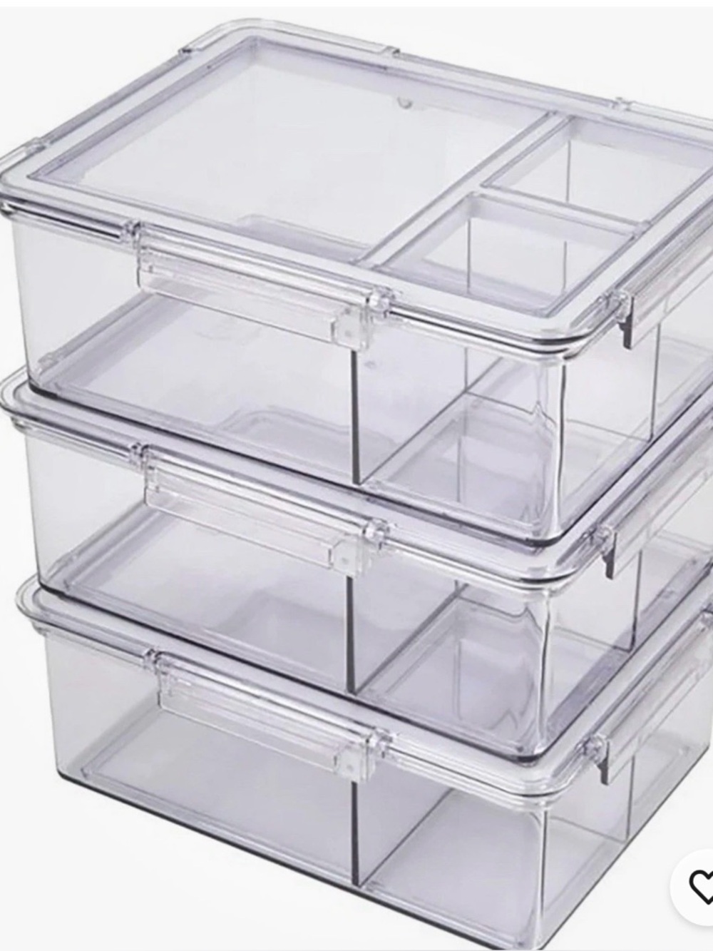 Clear Stackable Meal Prep Food Storage Containers - Set of 3